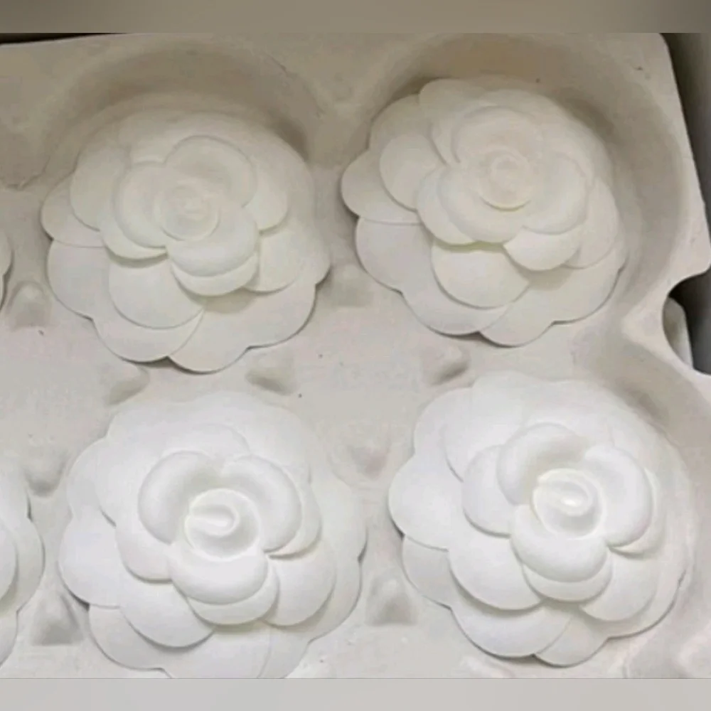 CHANEL White Camellia Flower 7.5cm Gift Wrap Packaging Accessory Authentic